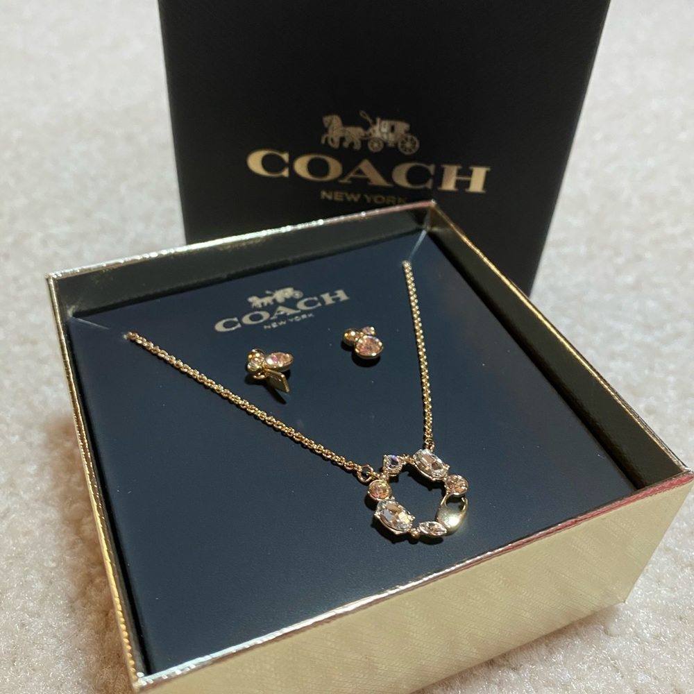 Coach Pendant Necklace and Earring Set - Picture 3 of 6